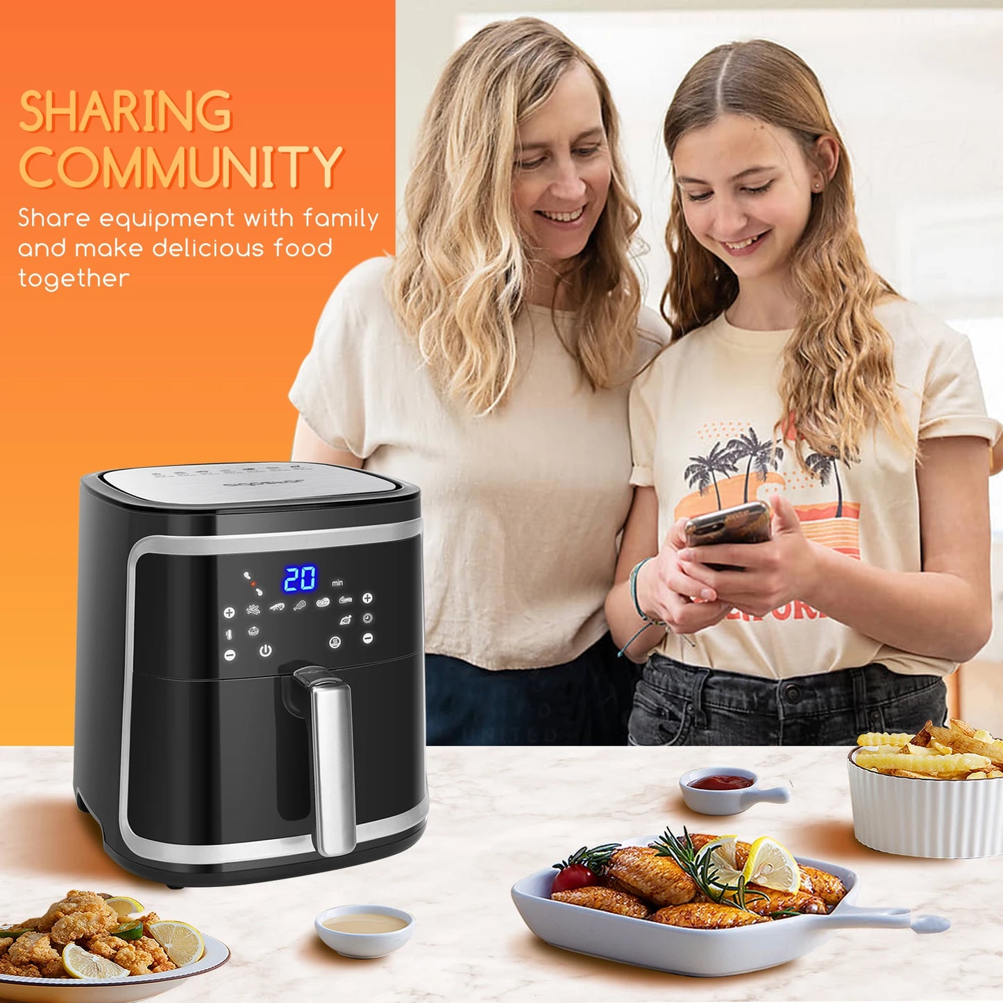 ChefWave Sense – 1900W Wi-Fi Air Fryer with Touch Control