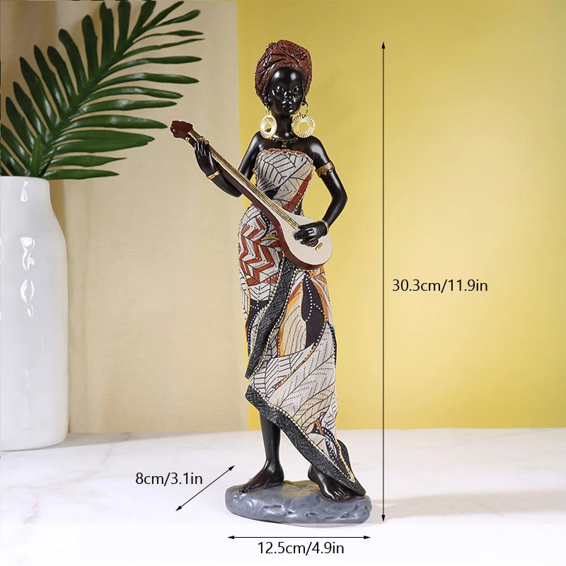 Heritage Grace – Elegant African Woman Sculpture in Resin