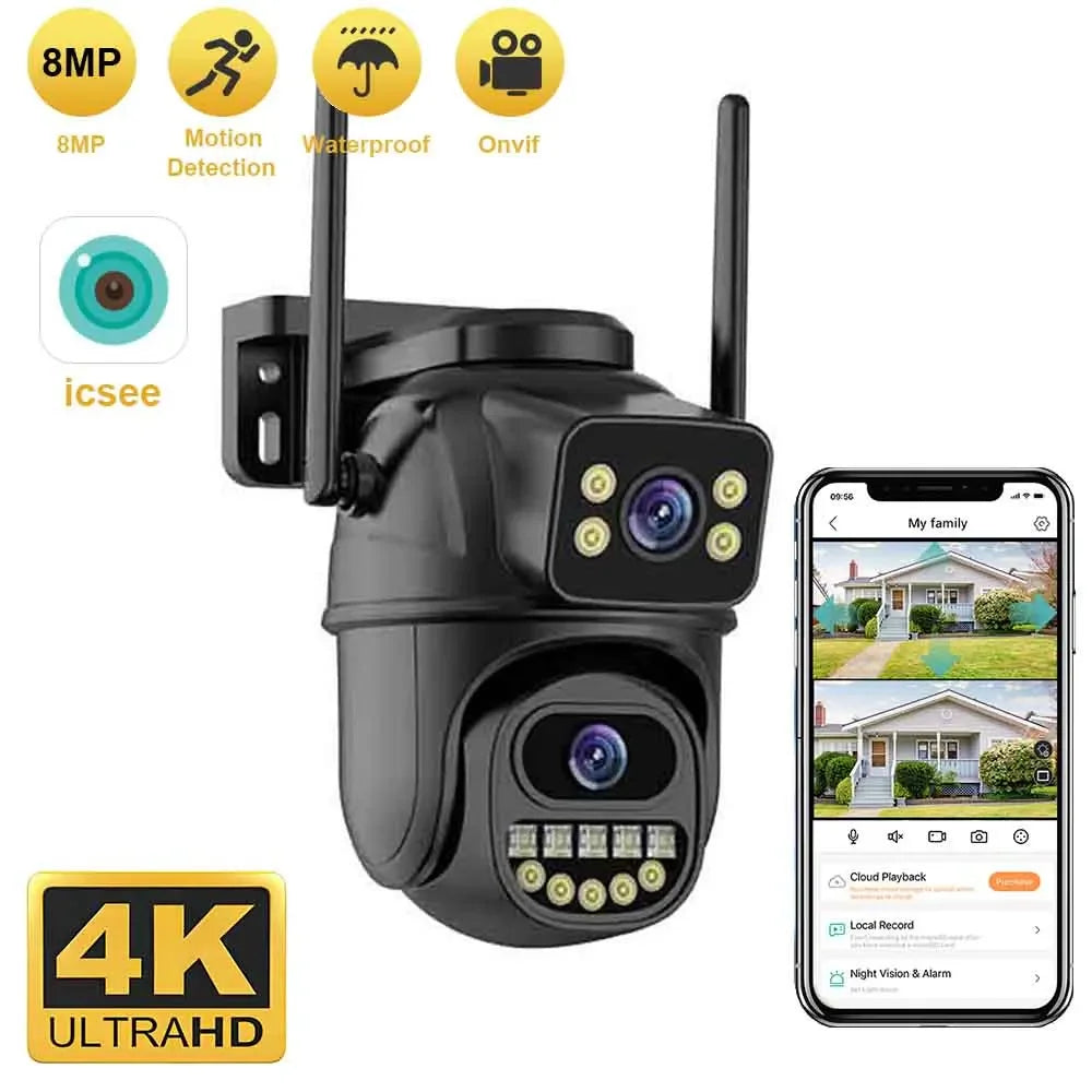 GuardianEye 4K – Dual-Lens AI Security Camera