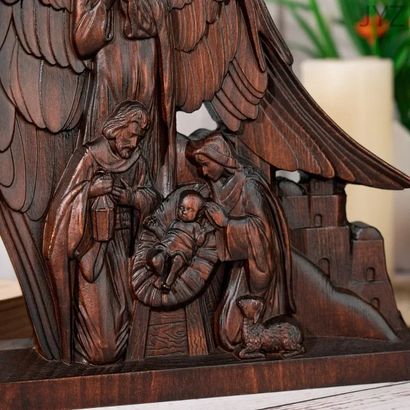 Divine Guardian – Holy Family with Guardian Angel Statue