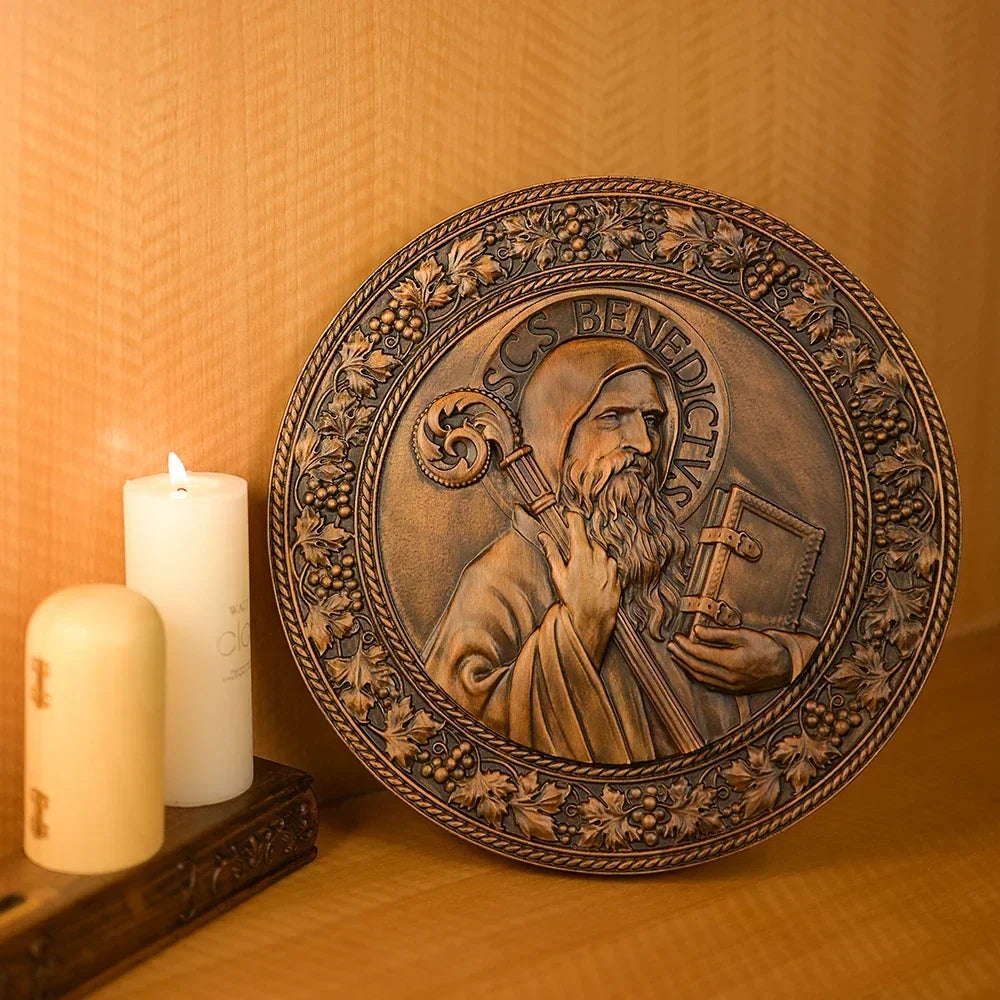 Saint Benedict Legacy β Retro Catholic Statue for Sacred Spaces