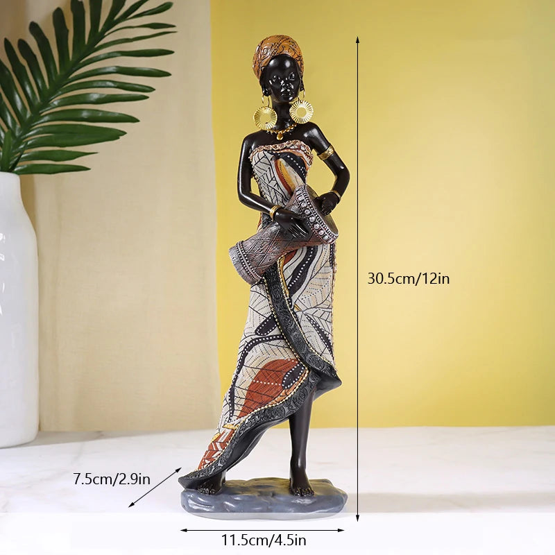 Matriarch Bond – African Resin Mother and Child Statue