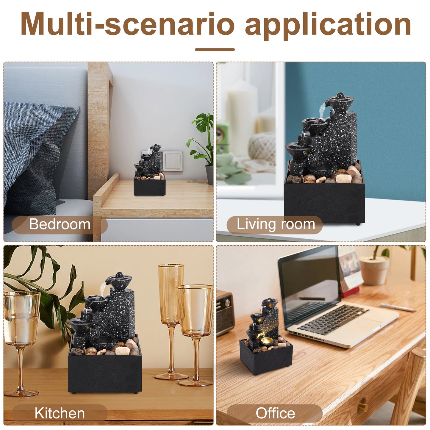 Calm Waters – Desktop Fountain with Soft Lights for Relaxing