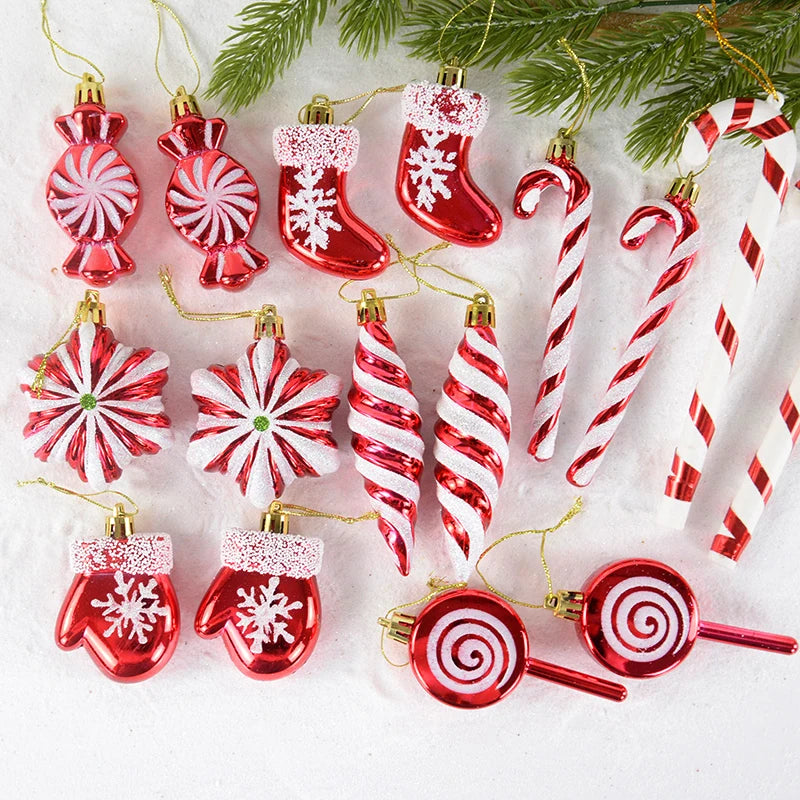 Festive Candy Cane Tree Ornaments