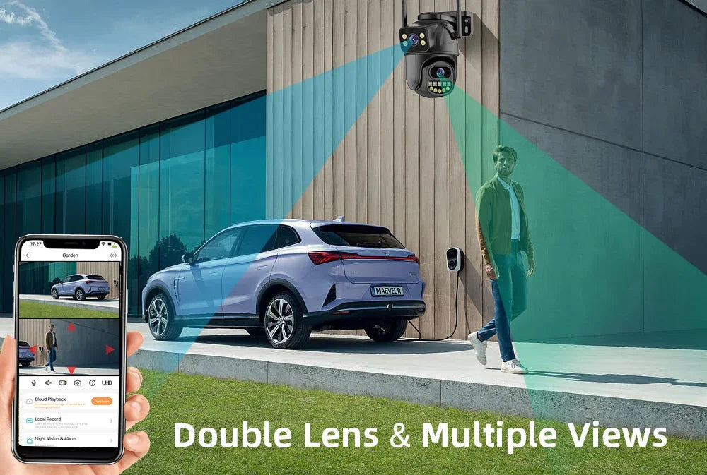 GuardianEye 4K – Dual-Lens AI Security Camera