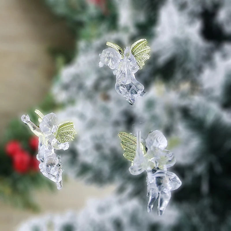 Festive Transparent Angel Ornaments (4 Pcs/bag)