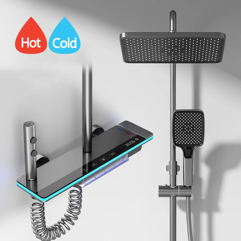 LuxAura Shower – Smart LED Thermostat Shower System