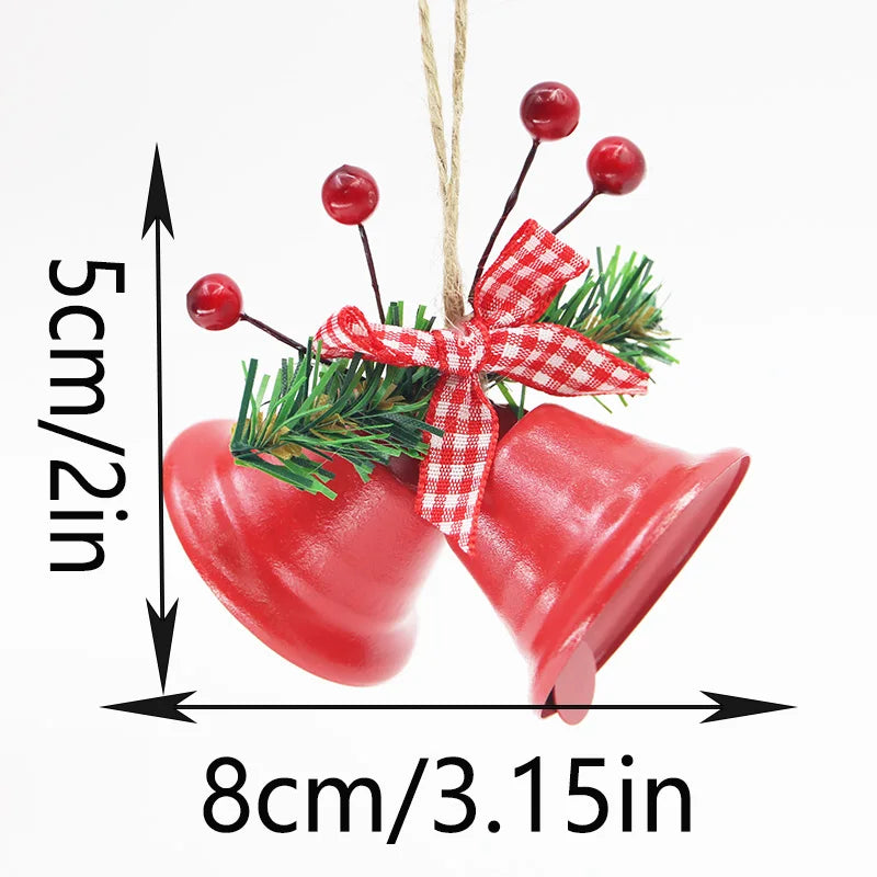 Festive Metal Bell Ornaments (2 Pcs/pack)