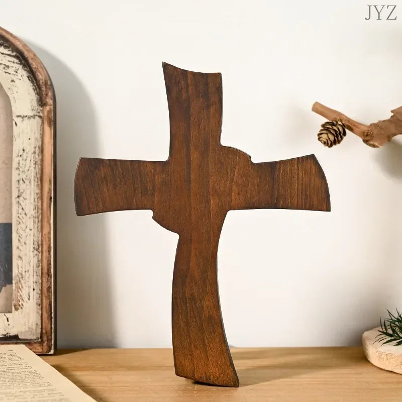Cross of Faith – Simple and Elegant Christian Cross, Hand Carved for Your Religious Décor