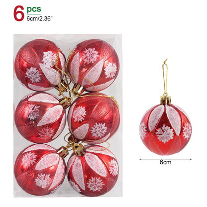 Charming Christmas Ball Ornaments  ( 6 pçs)