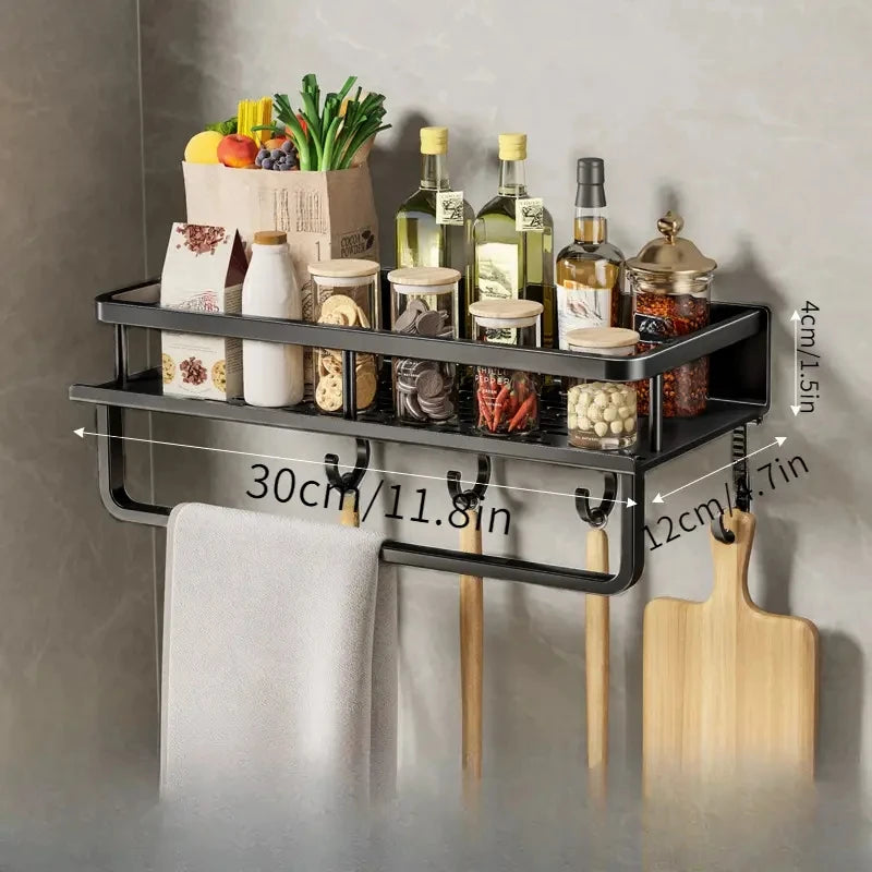 SmartSpace Organizer – 40cm Wall-Mounted Shelf for Kitchen and Bathroom