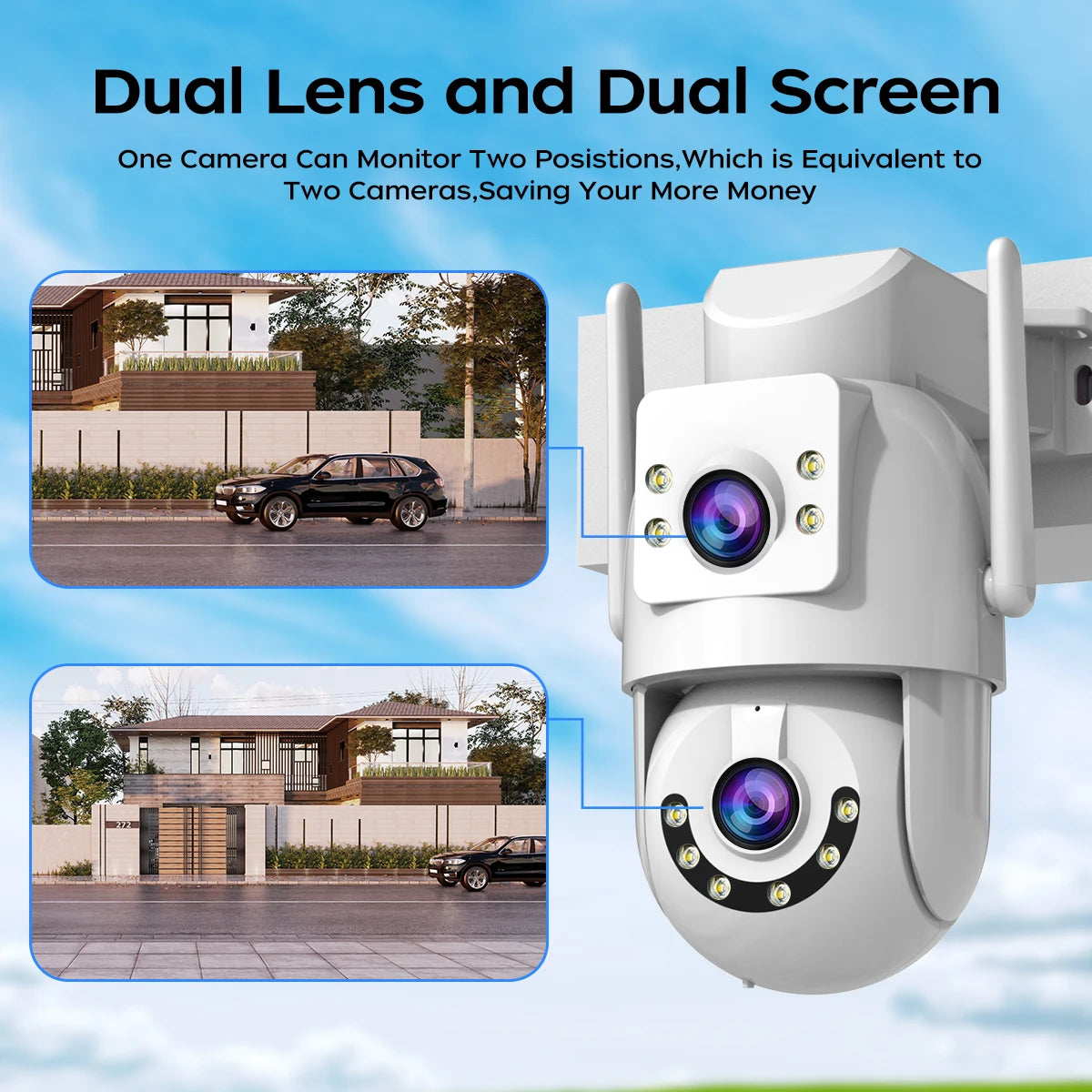 VisionGuard 8MP – 4K Dual-Lens Outdoor Security Camera