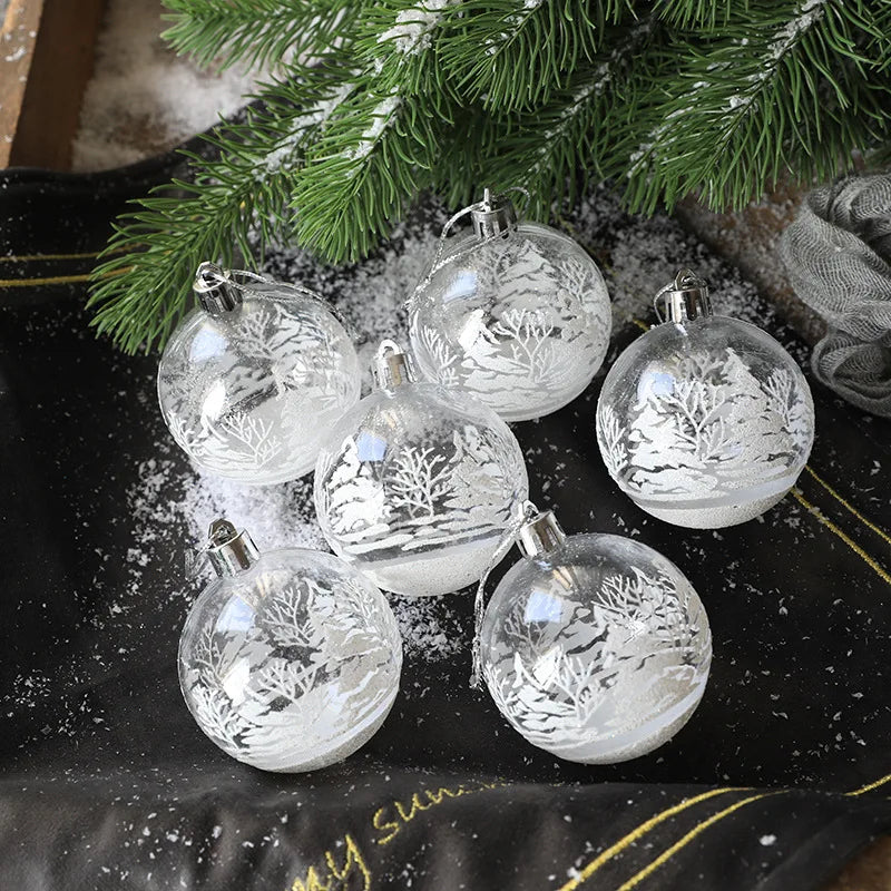 Elegant Transparent Snow Christmas Baubles