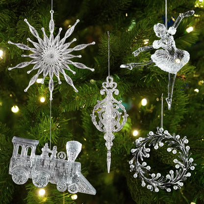 Clear Snowflake Acrylic Pendants