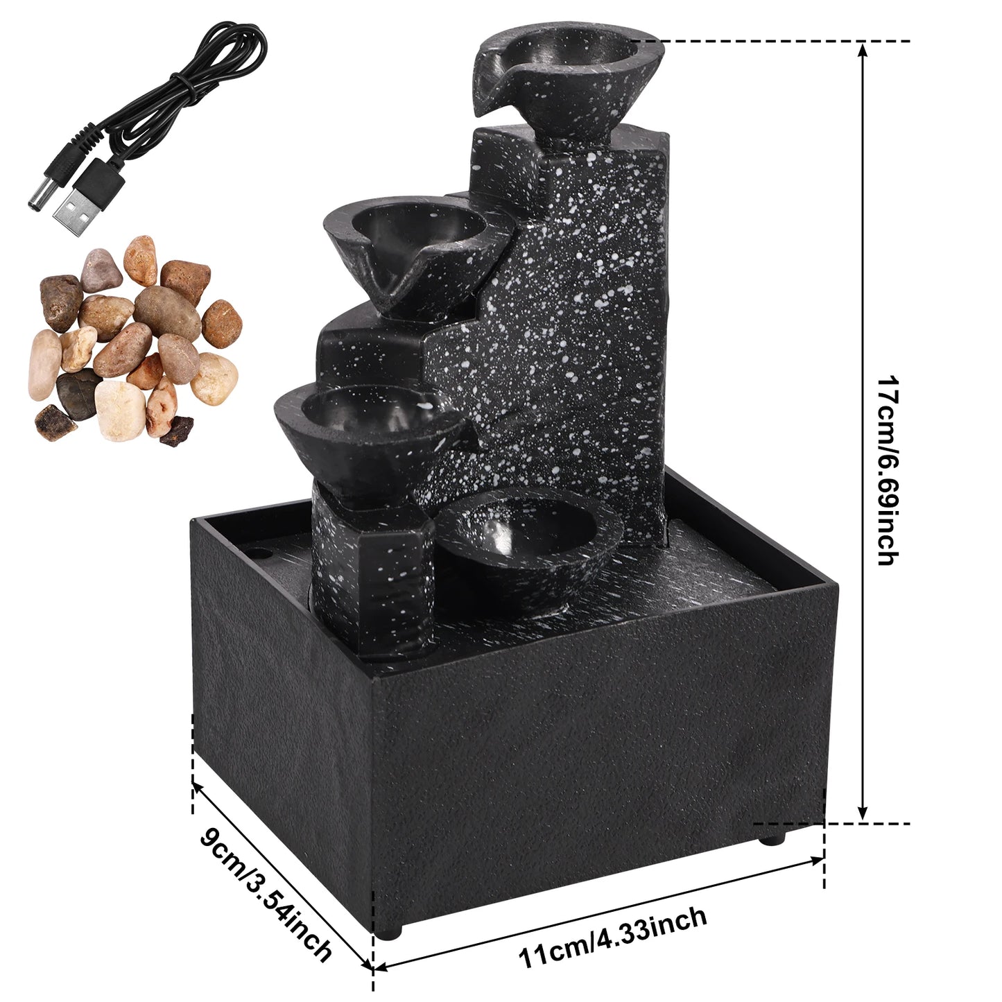 Calm Waters – Desktop Fountain with Soft Lights for Relaxing