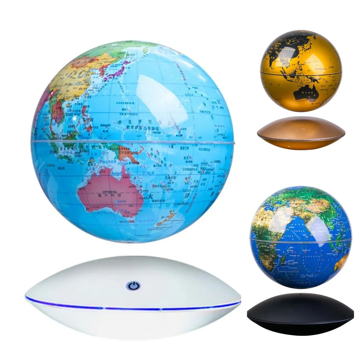 GlobeGlide – Floating Globe Lamp with Magnetic Levitator