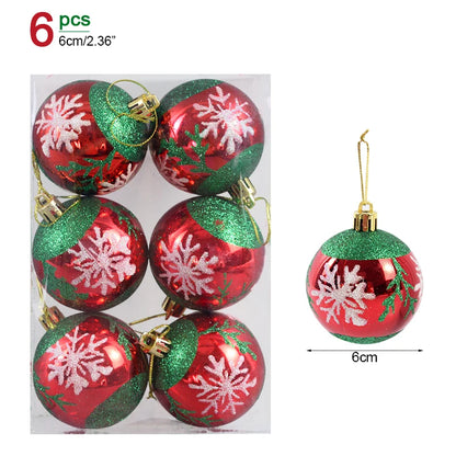 Charming Christmas Ball Ornaments  ( 6 pçs)