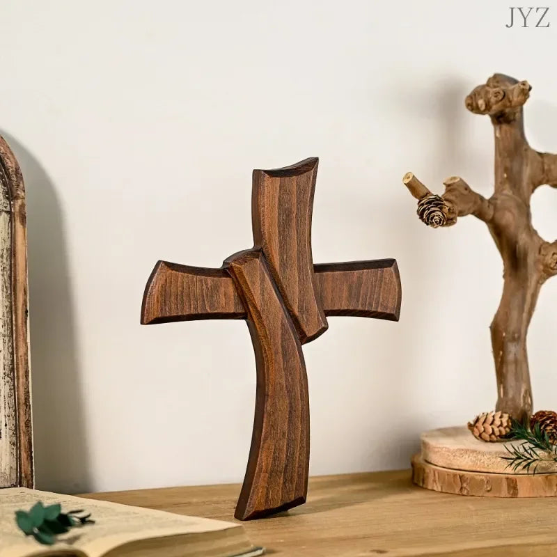 Cross of Faith – Simple and Elegant Christian Cross, Hand Carved for Your Religious Décor