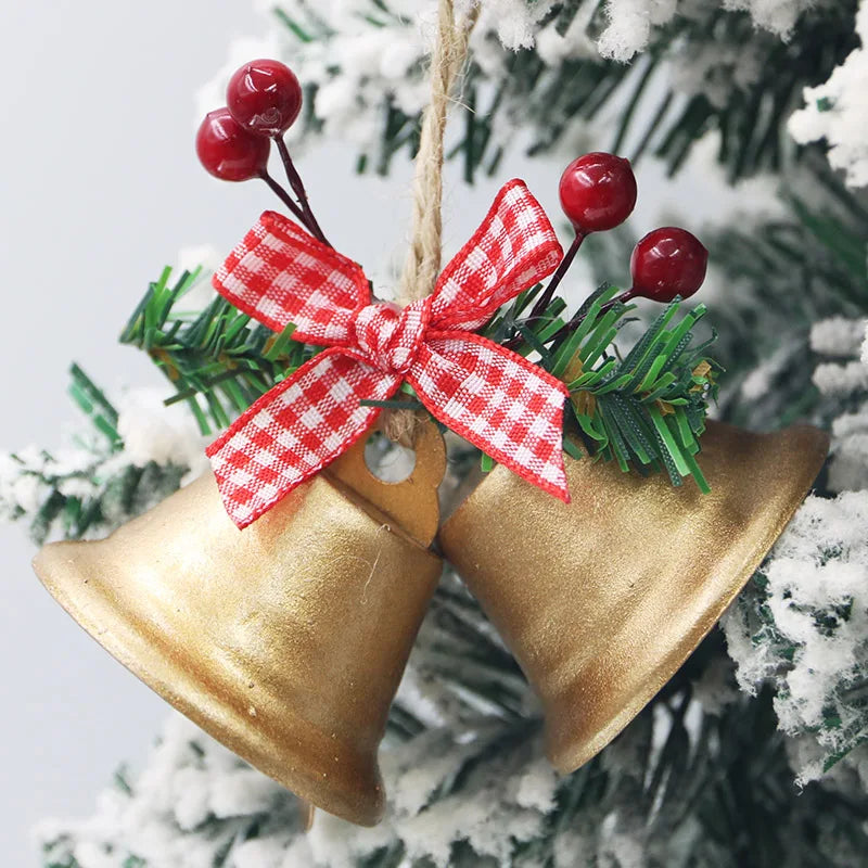 Festive Metal Bell Ornaments (2 Pcs/pack)