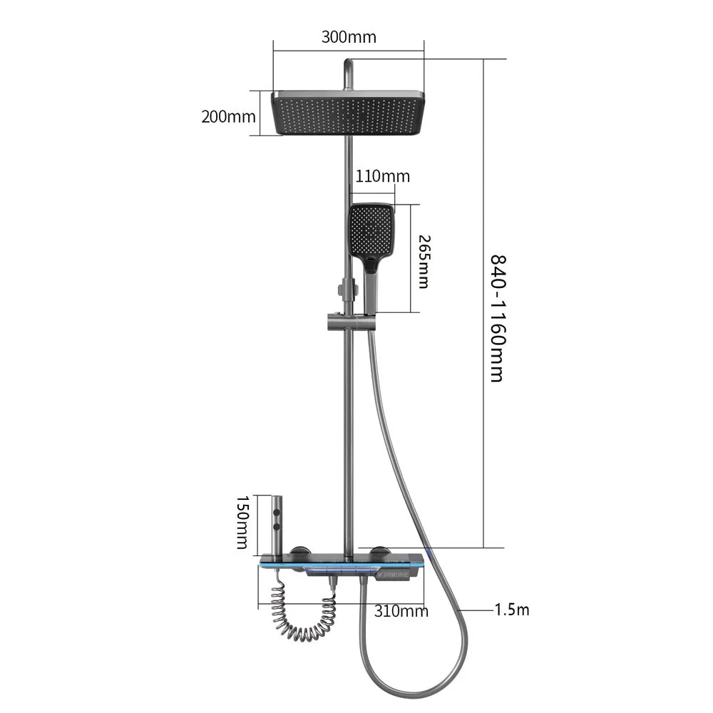 LuxAura Shower – Smart LED Thermostat Shower System