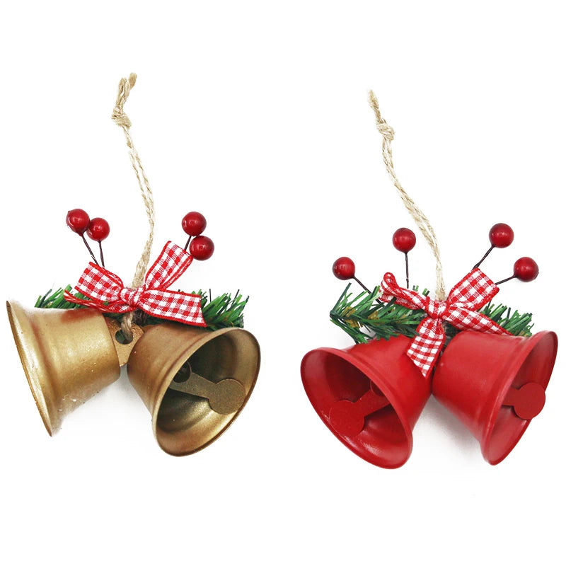 Festive Metal Bell Ornaments (2 Pcs/pack)