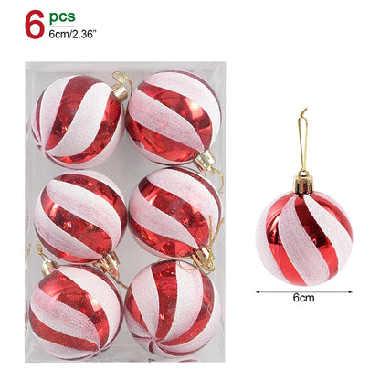 Charming Christmas Ball Ornaments  ( 6 pçs)