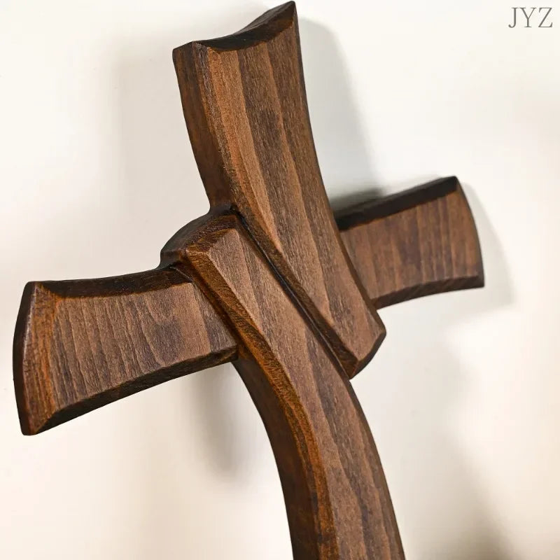 Cross of Faith – Simple and Elegant Christian Cross, Hand Carved for Your Religious Décor