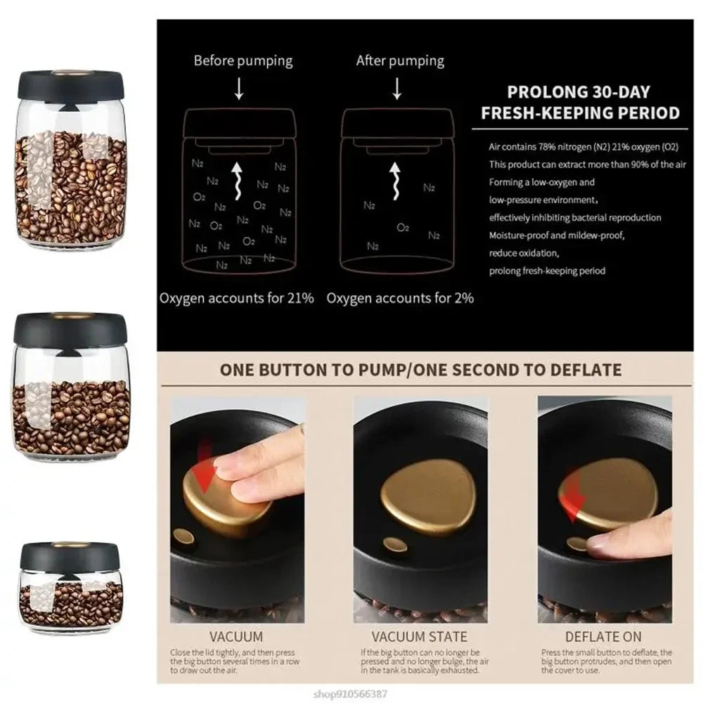 AromaGuard Canister – Vacuum-Sealed Coffee Storage Jar