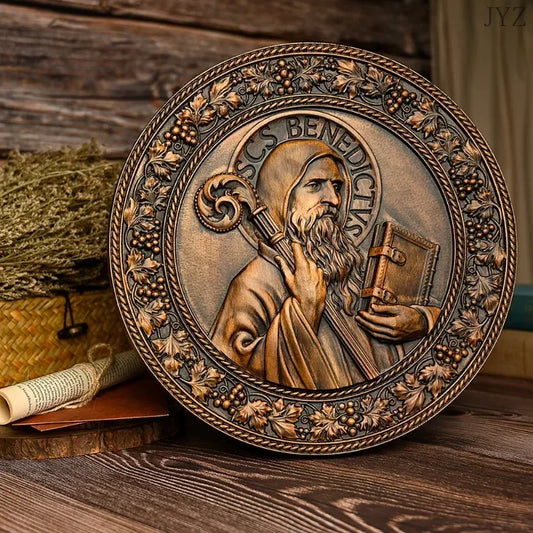 Saint Benedict Legacy – Retro Catholic Statue for Sacred Spaces