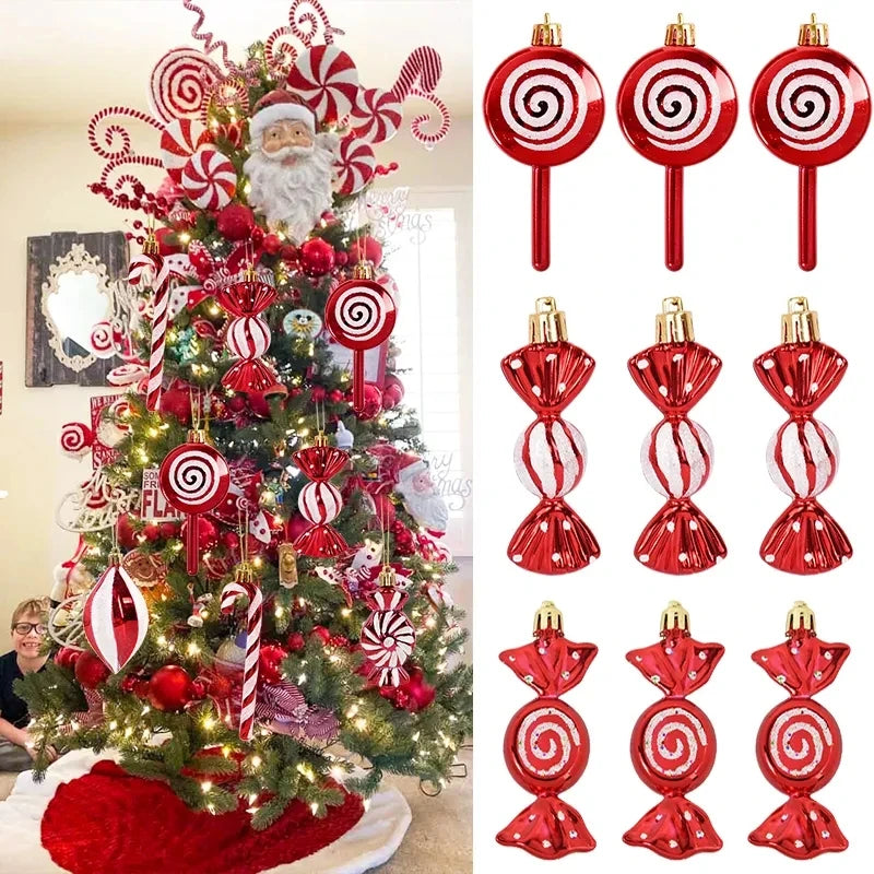 Festive Candy Cane Tree Ornaments