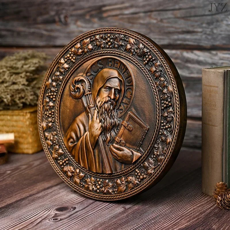 Saint Benedict Legacy – Retro Catholic Statue for Sacred Spaces