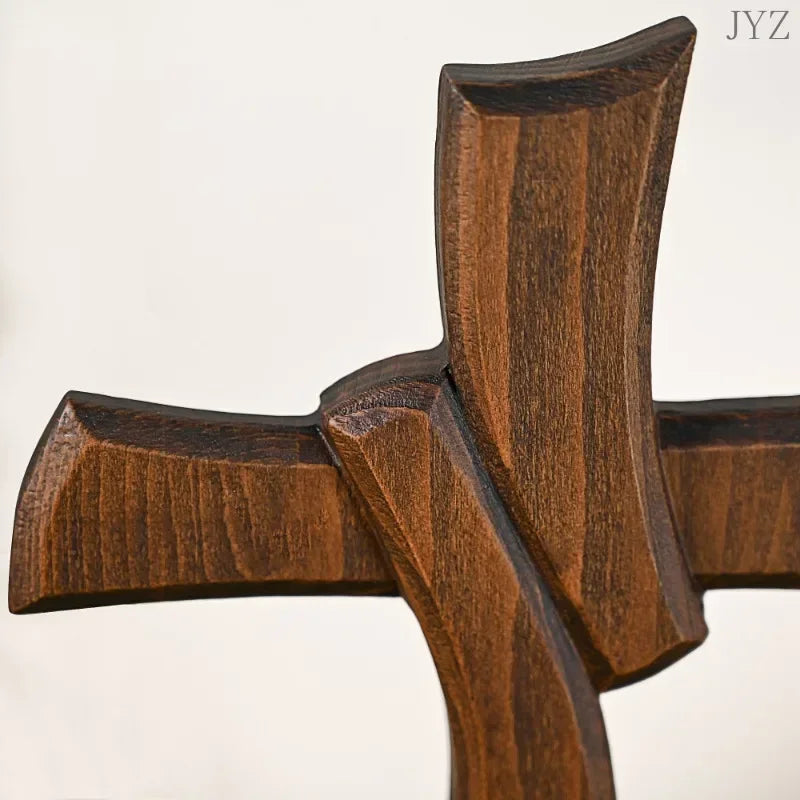 Cross of Faith – Simple and Elegant Christian Cross, Hand Carved for Your Religious Décor