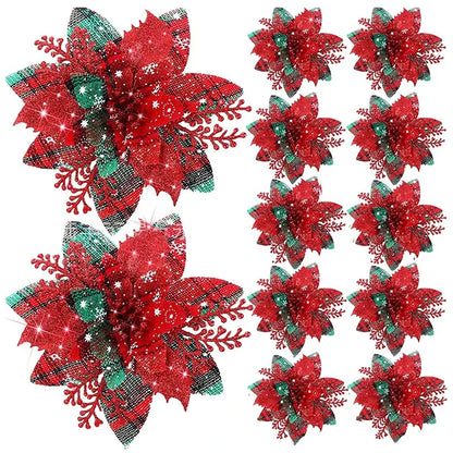 Chic Pink Glitter Christmas Flowers