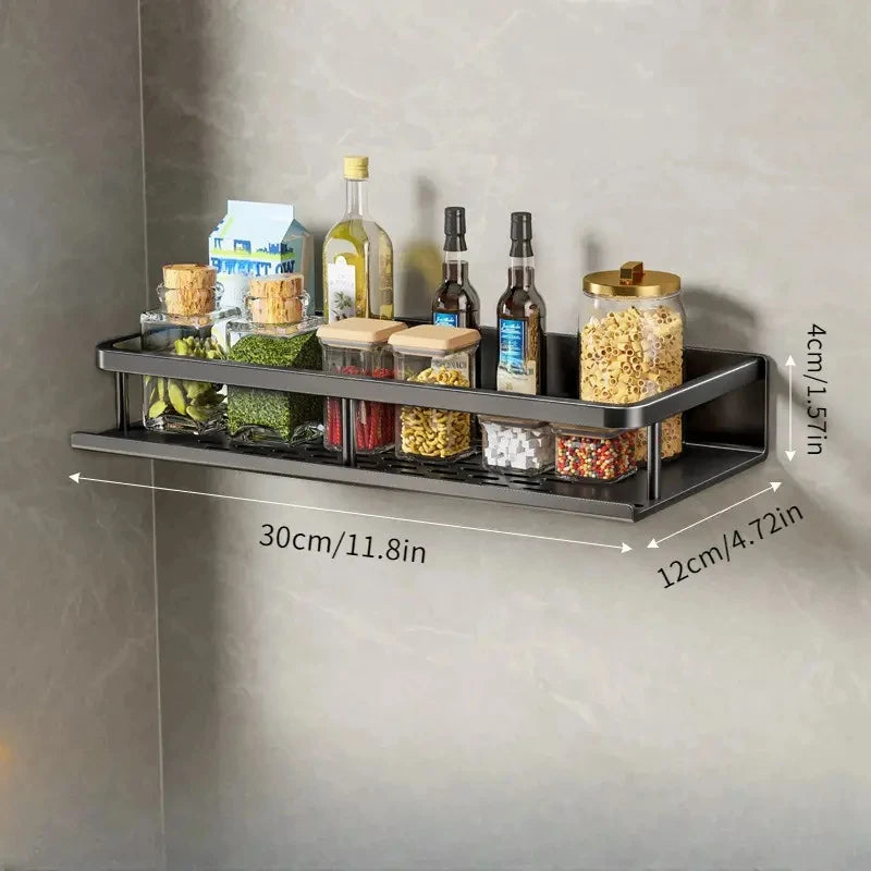 SmartSpace Organizer – 40cm Wall-Mounted Shelf for Kitchen and Bathroom