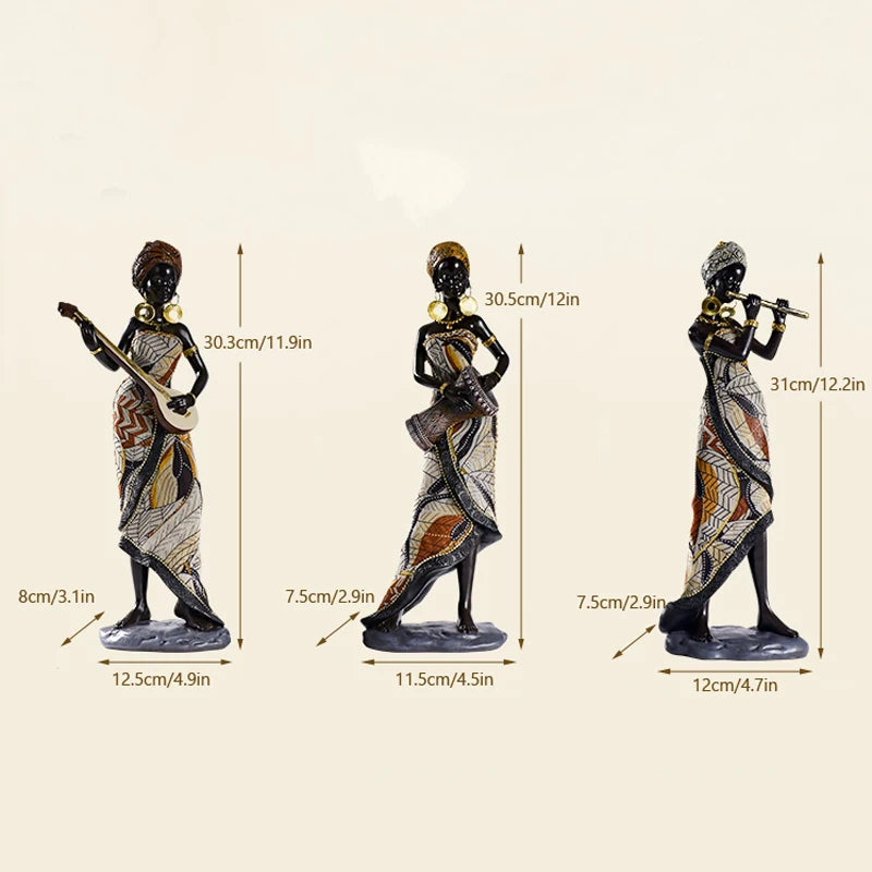 Heritage Grace – Elegant African Woman Sculpture in Resin