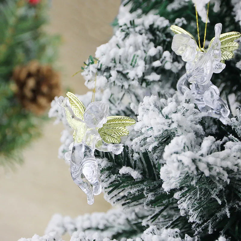 Festive Transparent Angel Ornaments (4 Pcs/bag)