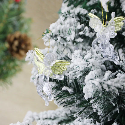 Festive Transparent Angel Ornaments (4 Pcs/bag)