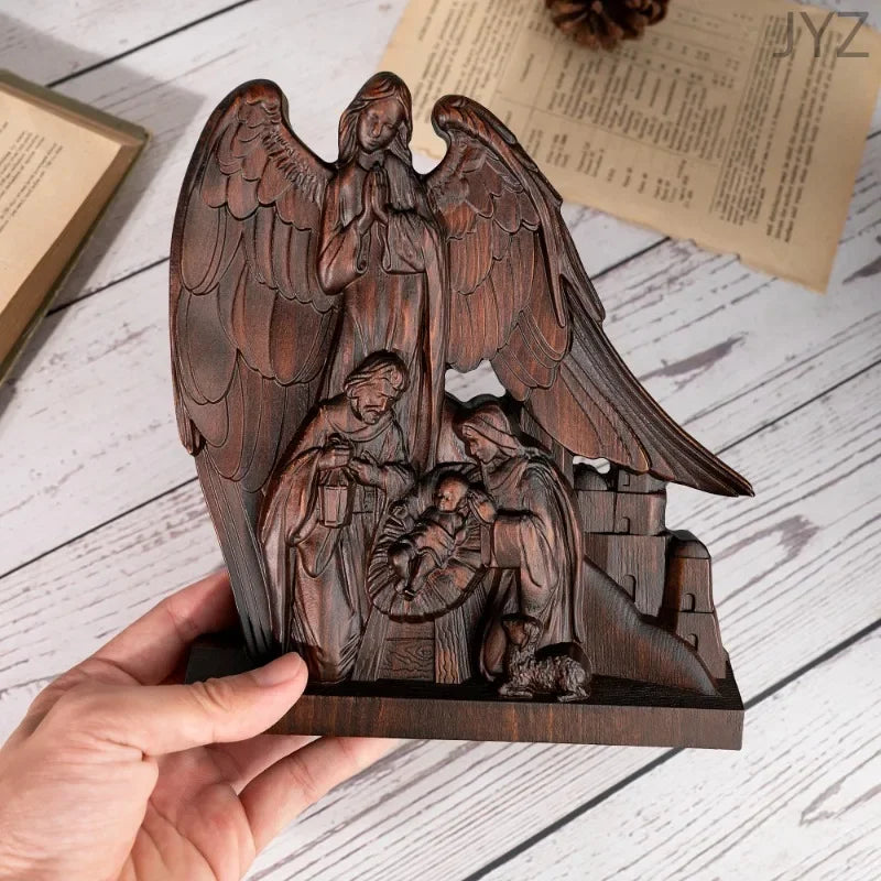 Divine Guardian – Holy Family with Guardian Angel Statue