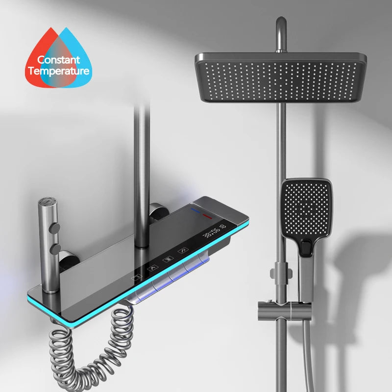 LuxAura Shower – Smart LED Thermostat Shower System
