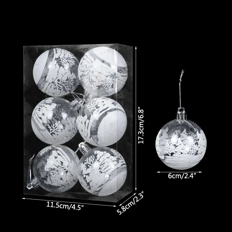 Elegant Transparent Snow Christmas Baubles